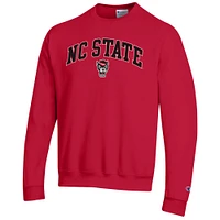 Men's Champion  Red NC State Wolfpack Arch Over Logo Pullover Sweatshirt