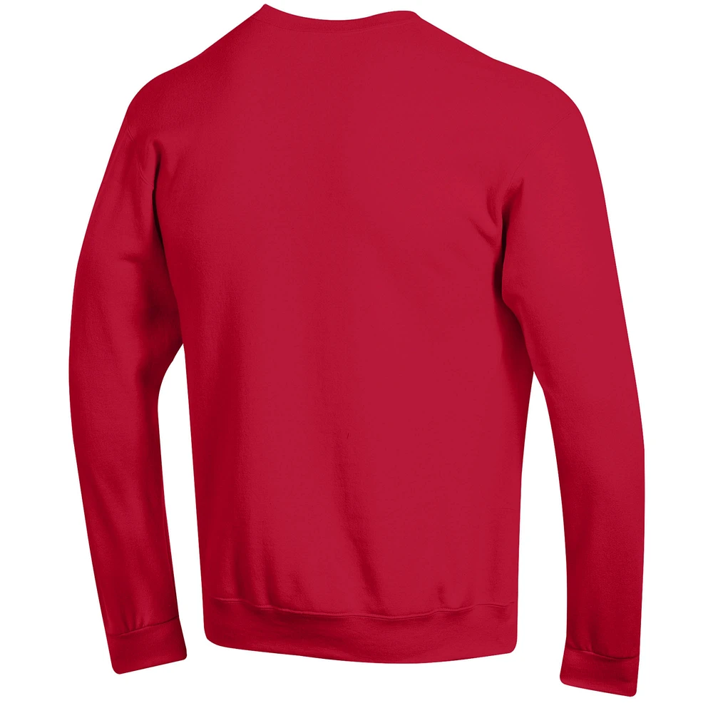 Men's Champion  Red NC State Wolfpack Arch Over Logo Pullover Sweatshirt
