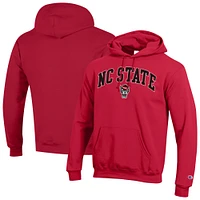 Sweat à capuche en polaire avec logo arqué Champion Scarlet NC State Wolfpack pour homme
