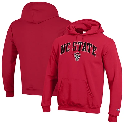 Sweat à capuche en polaire avec logo arqué Champion Scarlet NC State Wolfpack pour homme