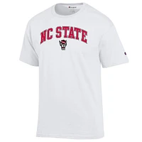 T-shirt blanc avec logo arqué NC State Wolfpack pour homme