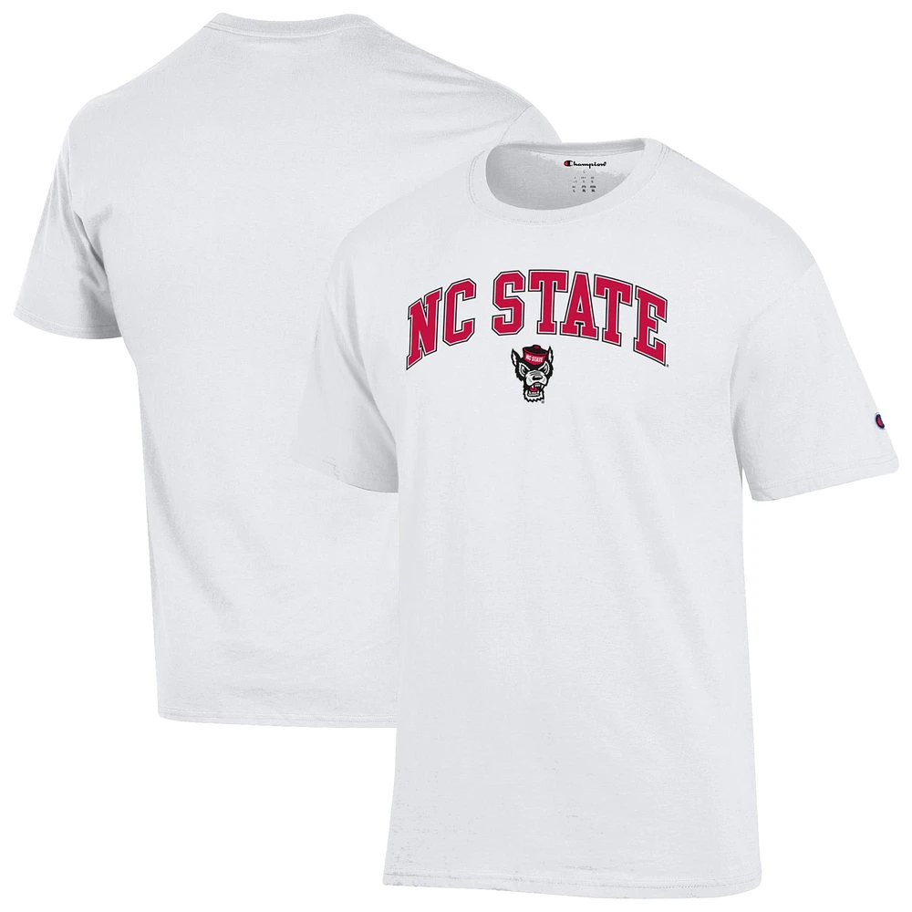 T-shirt blanc avec logo arqué NC State Wolfpack pour homme
