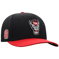 Men's Top of the World  Black NC State Wolfpack Reflex Fitted Hat