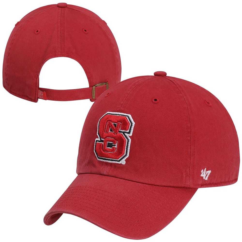 Men's '47 Red NC State Wolfpack Clean Up Adjustable Hat