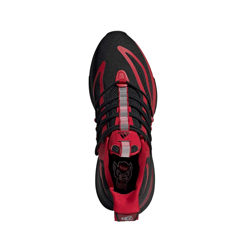 Chaussures adidas NC State Wolfpack Alphaboost V1 Sustainable BOOST pour hommes, noir/rouge