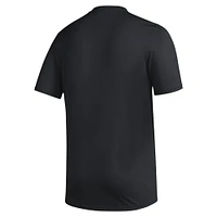 T-shirt d'avant-match AEROREADY adidas noir avec logo de casier principal NC State Wolfpack pour hommes