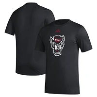 Men's adidas Black NC State Wolfpack Primary Locker Logo Pre-Game AEROREADY T-Shirt