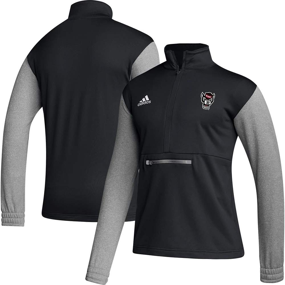 Veste demi-zip AEROREADY adidas NC State Wolfpack Team Issue noire pour homme