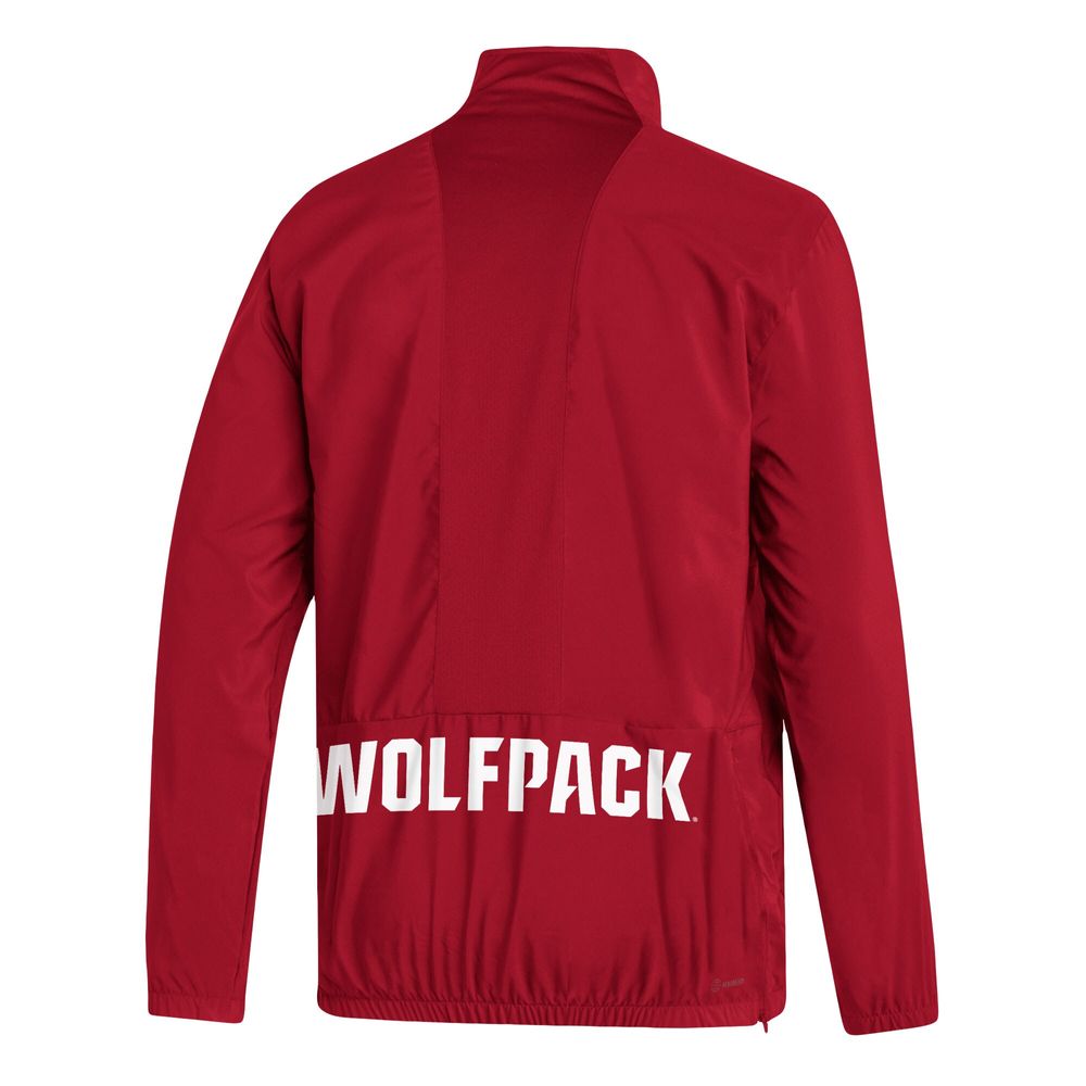 Men's adidas Red NC State Wolfpack AEROREADY Half-Zip Jacket