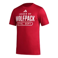 T-shirt d'avant-match adidas NC State Wolfpack AEROREADY rouge pour homme