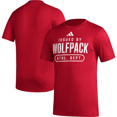 T-shirt d'avant-match adidas NC State Wolfpack AEROREADY rouge pour homme