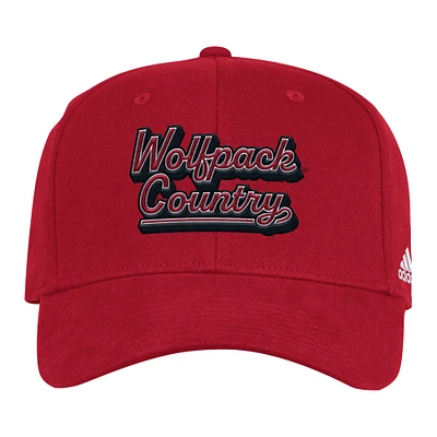 Casquette adidas rouge NC State Wolfpack Chant Flex pour hommes