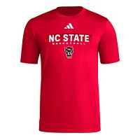Men's adidas Red NC State Wolfpack Locker On-Court The Fade Pregame AEROREADY T-Shirt