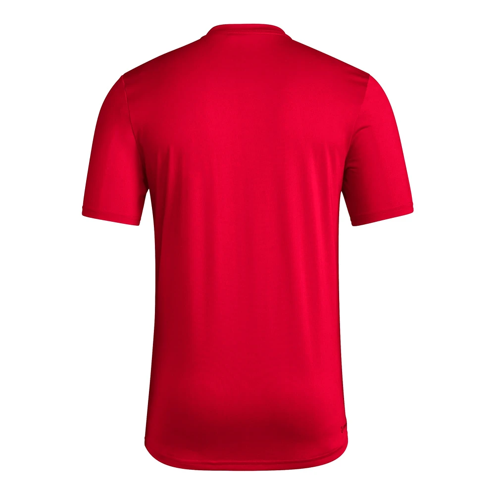 Men's adidas Red NC State Wolfpack Locker On-Court The Fade Pregame AEROREADY T-Shirt