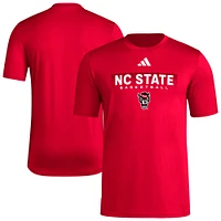 Men's adidas Red NC State Wolfpack Locker On-Court The Fade Pregame AEROREADY T-Shirt