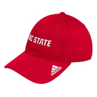 Men's adidas Red NC State Wolfpack Locker Room Wordmark Slouch Adjustable Hat