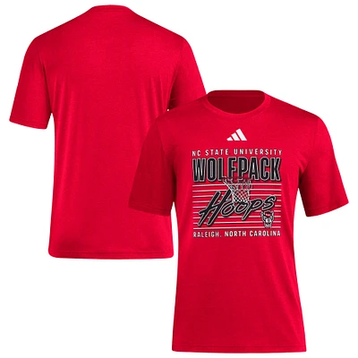 T-shirt adidas rouge NC State Wolfpack Locker Swish Tri-Blend pour homme