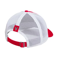 Men's adidas Red NC State Wolfpack Mascot Block Letter Slouch Trucker Adjustable Hat