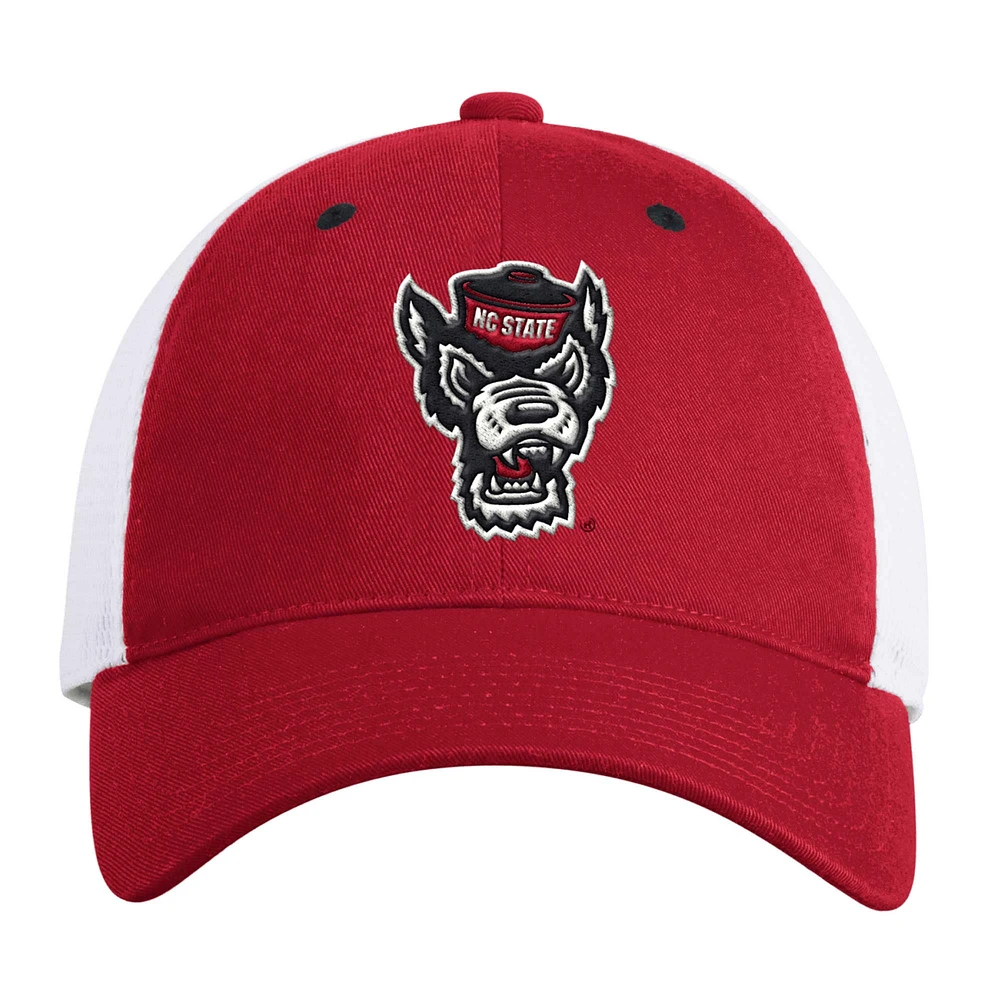 Men's adidas Red NC State Wolfpack Mascot Slouch Trucker Adjustable Hat