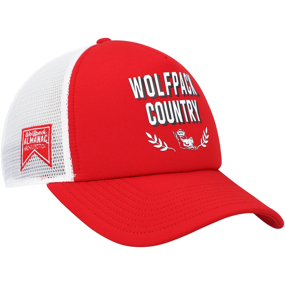 Casquette réglable de camionneur avant en mousse rouge NC State Wolfpack Phrase adidas pour hommes