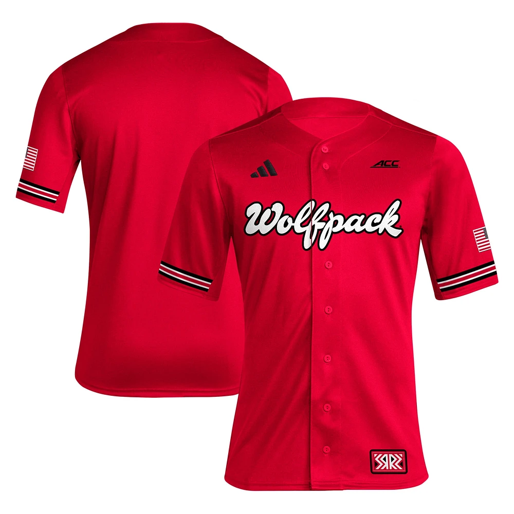 Maillot de baseball adidas NC State Wolfpack Reverse Retro Replica rouge pour homme