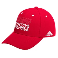 Men's adidas Red NC State Wolfpack Seasonal Half Font Adjustable Hat