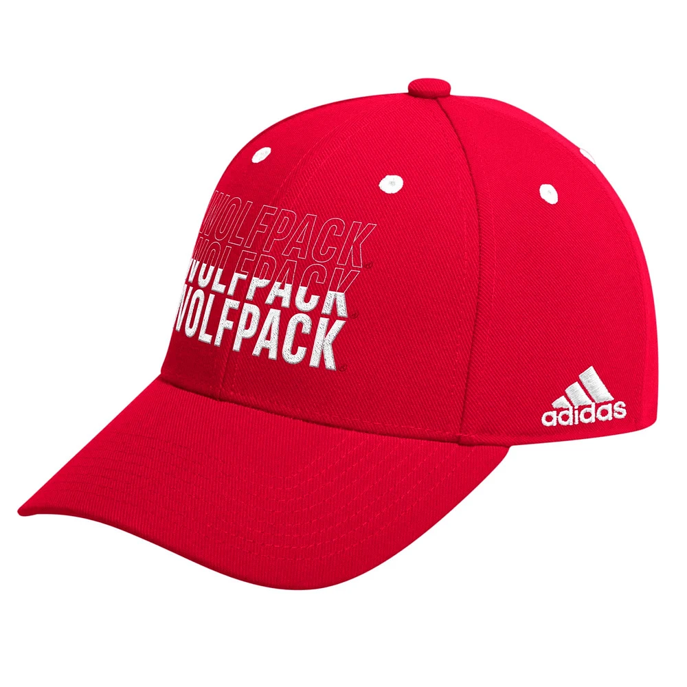 Casquette réglable Red NC State Wolfpack Seasonal Half Font pour hommes