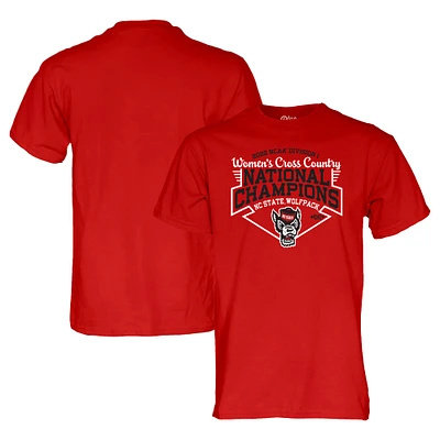 T-shirt pour homme Blue 84 Red NC State Wolfpack 2022 NCAA Champion national de cross-country femme