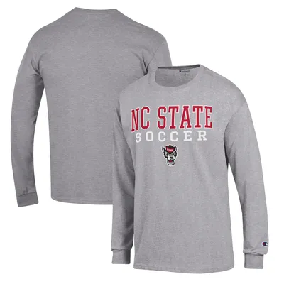 NC State Wolfpack Champion Soccer Stack Logo Long Sleeve T-Shirt
