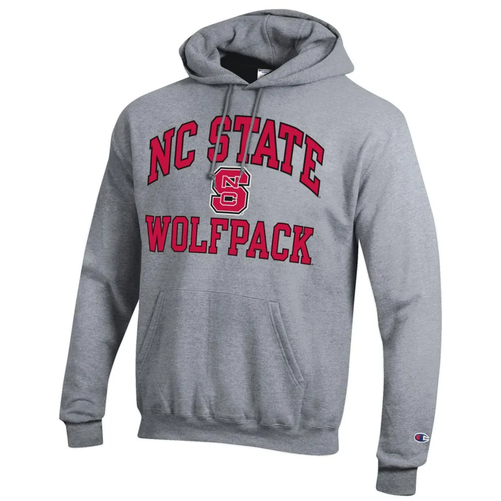 Men's Champion Heather Gray NC State Wolfpack High Motor Pullover Hoodie