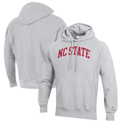 NC State Wolfpack Champion Reverse Weave Fleece Pullover Hoodie - Heathered Gray