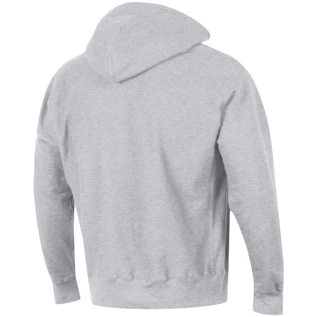 Sweat à capuche Champion NC State Wolfpack Team Arch Reverse Weave gris chiné pour homme