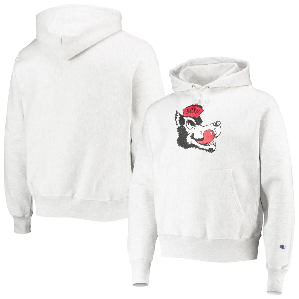 Sweat à capuche gris chiné Champion NC State Wolfpack Team Vault Logo Reverse Weave pour homme