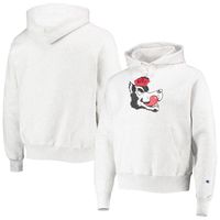 Men's Champion Heathered Gray NC State Wolfpack Team Vault Logo Reverse Weave Pullover Hoodie