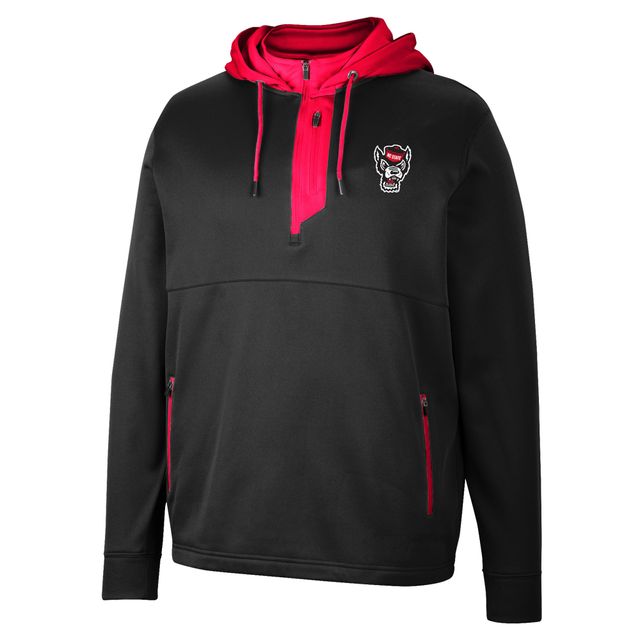 Sweat à capuche noir Colosseum NC State Wolfpack Luge 3.0 pour homme