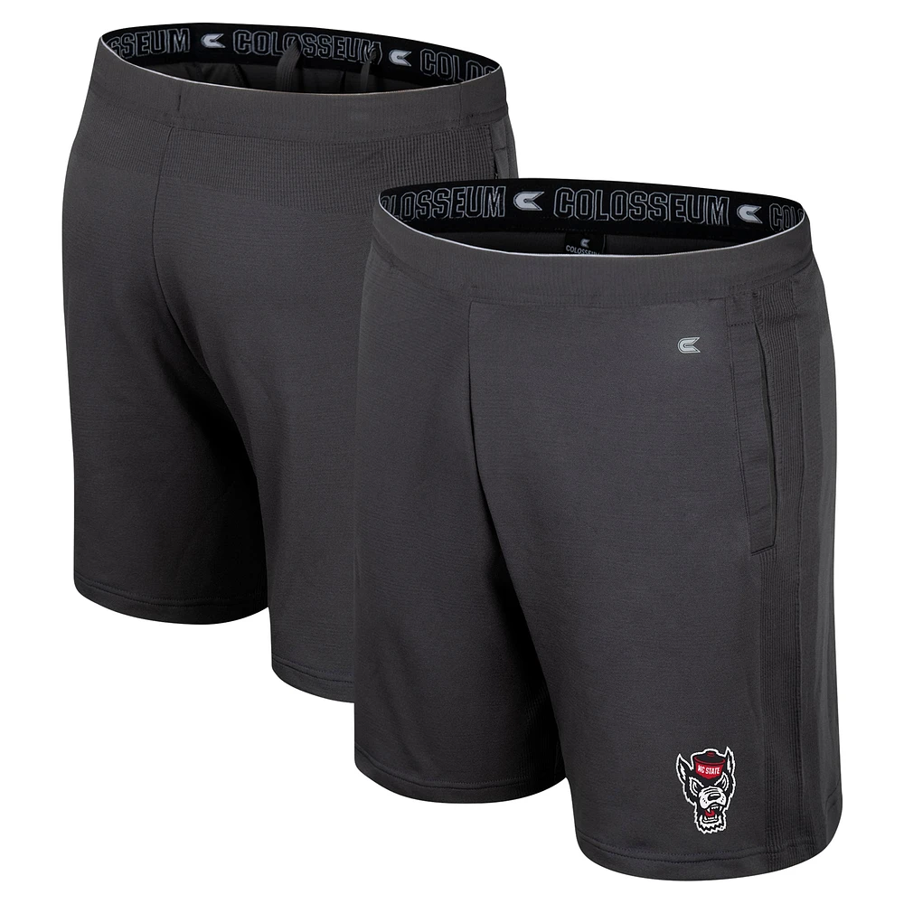 Short Forget NC State Wolfpack pour homme Colosseum Charcoal