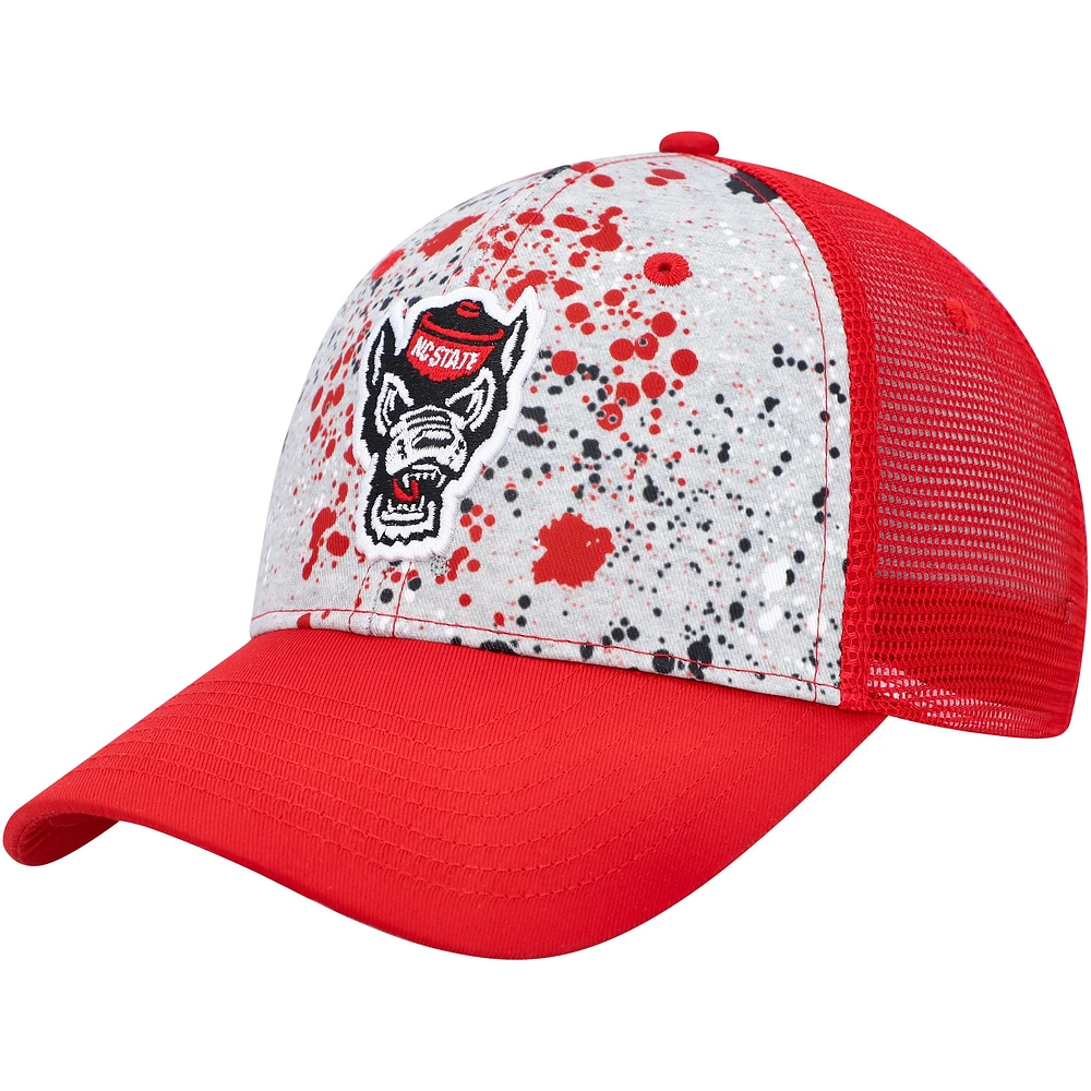 Casquette snapback Colosseum gris/rouge NC State Wolfpack Love Fern pour homme