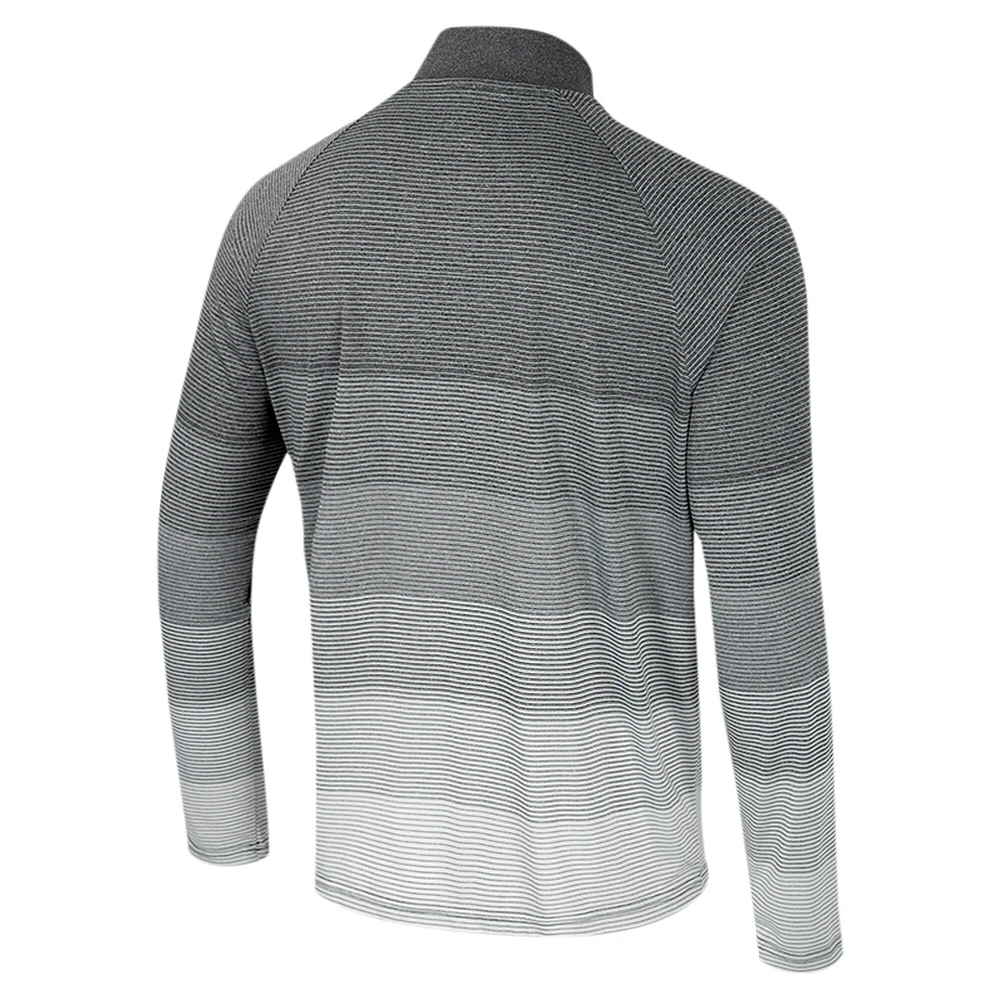 Men's Colosseum  Gray NC State Wolfpack AI Striped Mesh Quarter-Zip Raglan Windshirt