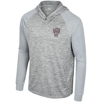 Men's Colosseum Gray NC State Wolfpack Cybernetic Raglan Quarter-Zip Hooded Top