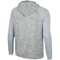 Men's Colosseum Gray NC State Wolfpack Cybernetic Raglan Quarter-Zip Hooded Top