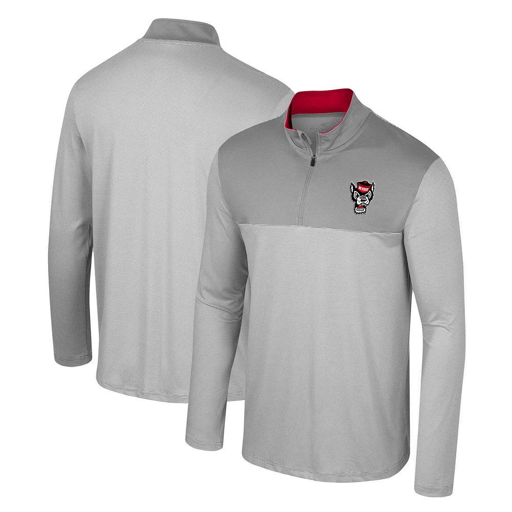 Haut à quart de zip Colosseum Grey NC State Wolfpack Tuck pour hommes