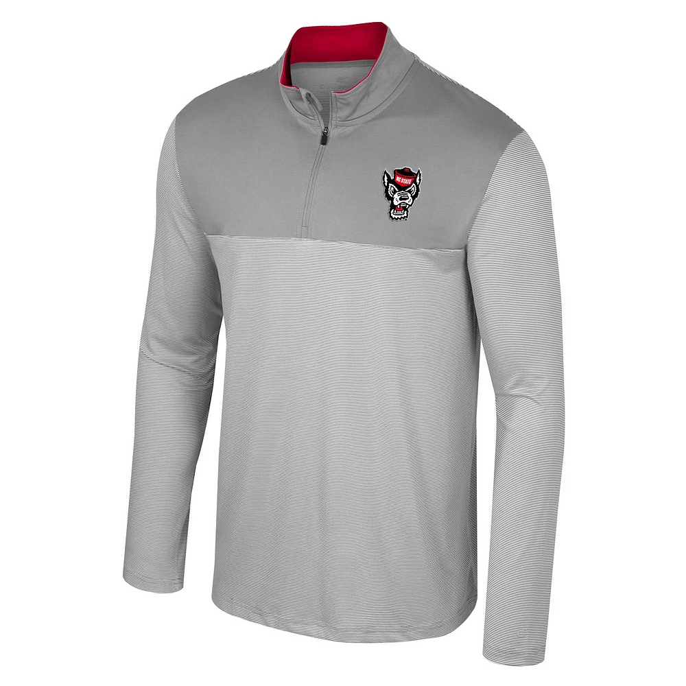 Haut à quart de zip Colosseum Grey NC State Wolfpack Tuck pour hommes