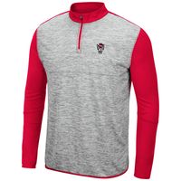 Men's Colosseum Heathered Gray/Red NC State Wolfpack Prospect Quarter-Zip Jacket