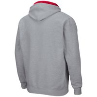 Men's Colosseum Heathered Gray NC State Wolfpack Arch & Logo 3.0 Full-Zip Hoodie