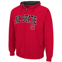 Men's Colosseum Red NC State Wolfpack Arch & Logo 3.0 Full-Zip Hoodie