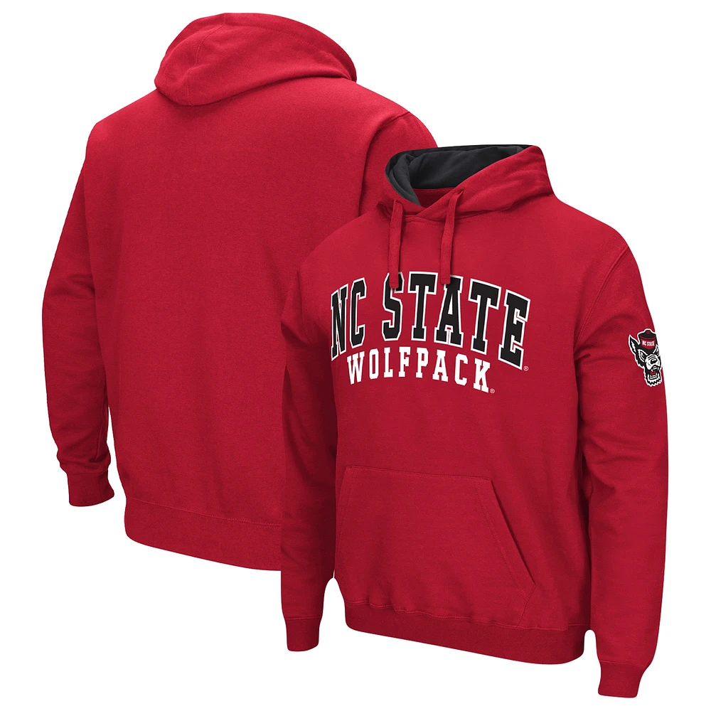 Men's Colosseum Red NC State Wolfpack Double Arch Pullover Hoodie