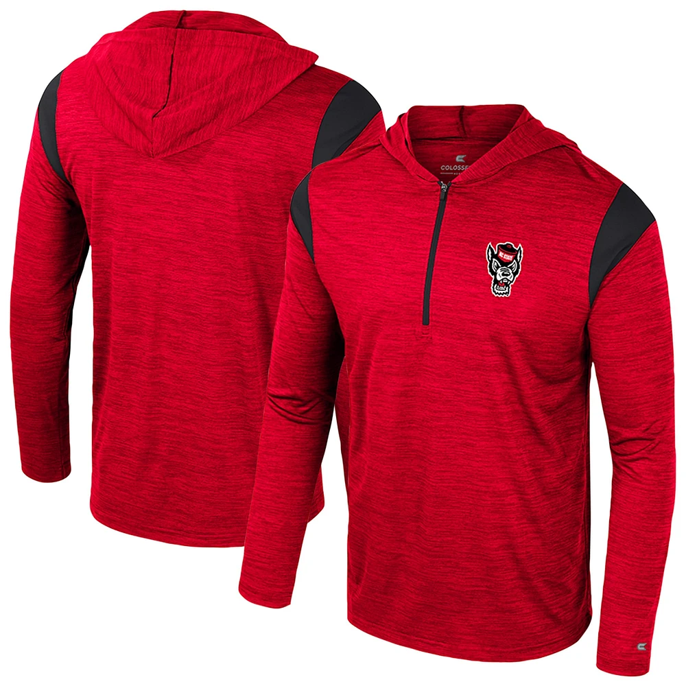 Coupe-vent à demi-zip Colosseum Red NC State Wolfpack Dozer pour homme