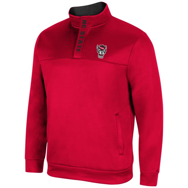 Veste homme Colosseum Red NC State Wolfpack No Tomorrow Quarter-Zip