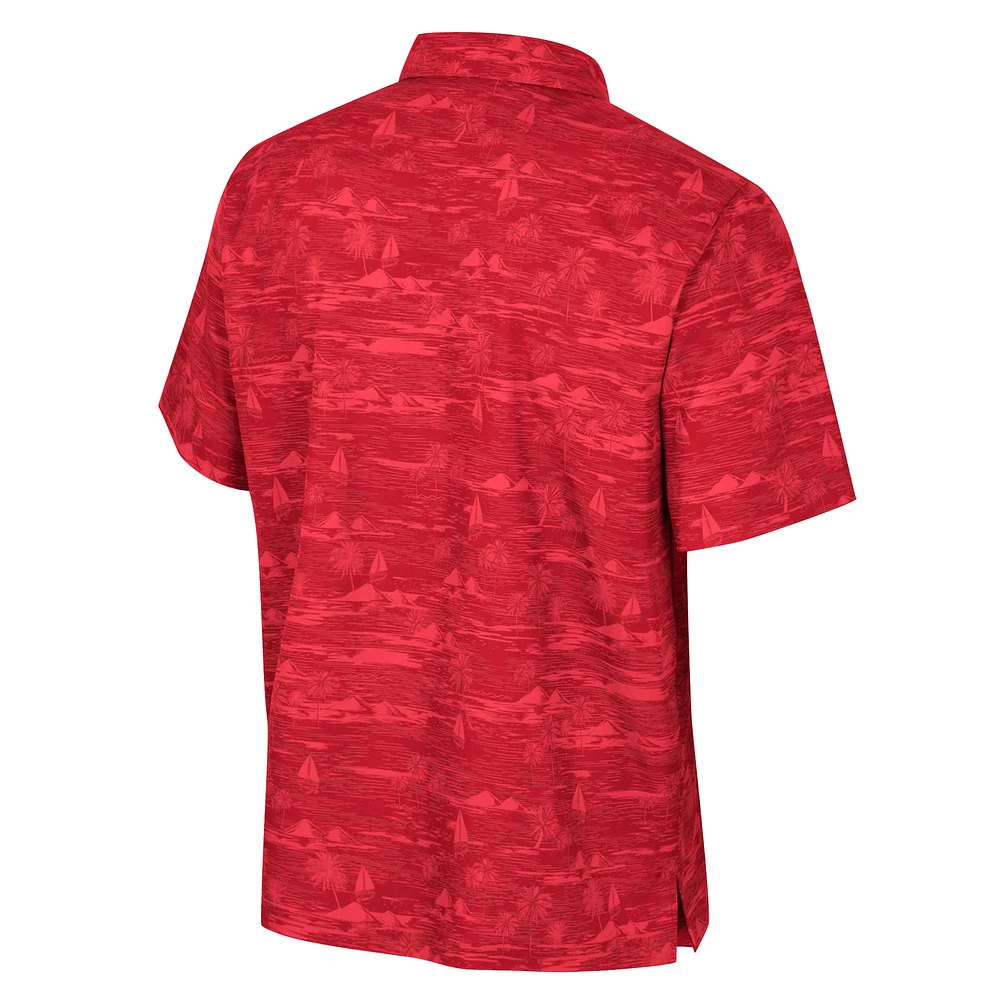 Men's Colosseum Red NC State Wolfpack Ozark Button-Up Shirt