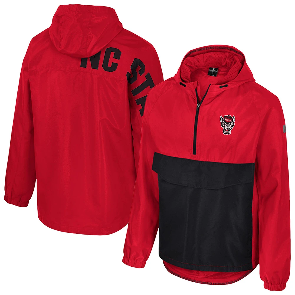 Veste anorak demi-zipée NC State Wolfpack Reloaded pour homme Colosseum Red